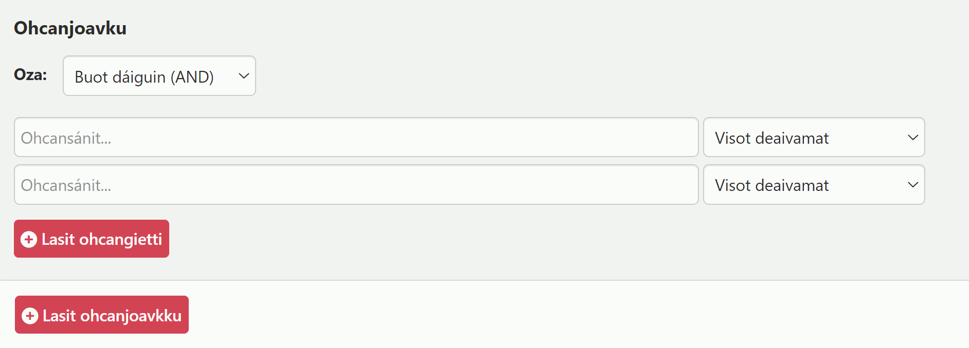 Advanced search: Search for