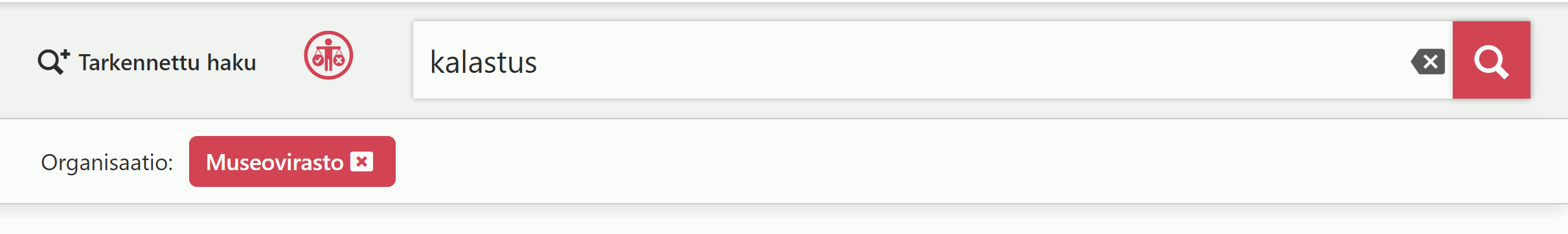 Search terms and filters